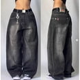thumbnail image 1 of Pantalones vaqueros holgados con bordado de patrón de moda americana para hombres, pantalones de pierna ancha de gran tamaño, Joker informal de calle, nueva moda, pareja, Y2K, 1 of 5