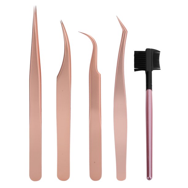 Juego de pinzas para injerto de pestaas, clip para pestaas postizas Fuerza de mordida alta Ajuste sin costuras para salón de belleza para extensión de pestaas LHCER Descripción de la referencia