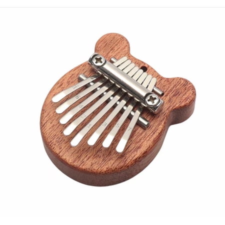 8 Keys Mini Kalimba Thumb Piano,Kalimba Music Pocket Thumb Piano,Wood Finger Piano for Adults Kids Bear