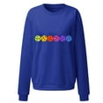 thumbnail image 4 of QUNYINEY Long Sleeve Sweatshirts for Women Trendy Casual Blue Pickleball Crew Neck Tops Loose Pullover Drop Shoulder Sweatshirts, 4 of 4