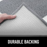 Buganda Indoor Door Mat, 20x 32, Non Slip Low-Profile Entrance Rug Front Inside Doormats Dirt Trapper Entry Door Rugs for Entryway, Grey