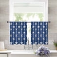 thumbnail image 3 of Starfish Navy Semi Sheer Curtains 45 Inch Length 2 Panels Set, Blue Coastal Ocean Summer Sea Beach Sheer Kitchen Curtain Privacy Voile Window Curtain for Living Room Bedroom Rod Pocket Drapes, 3 of 7