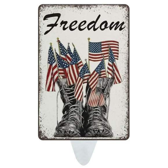asddcavvf NEW Memorial Day Garden Insert Holiday Sign Pile Holiday Garden Sign Decoration Wooden Floor Insert Name Sign for Flowers