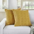 thumbnail image 5 of Mina Victory Life Styles Cotton Knitted 18"x18" Indoor Throw Pillows Set of 2 Yellow, 5 of 6