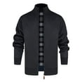 thumbnail image 3 of RYDCOT Men's Casual Slim Full Zip Thick Knitted Cardigan Sweaters with Pockets Dark Gray, 3 of 4