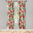 thumbnail image 3 of Ambesonne Garden Curtains, Roses Branches Flora Plot, Pair of 28"x63", Scarlet and Reseda Green, 3 of 5