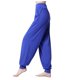 thumbnail image 1 of Pantalones deportivos holgados para mujer, pantalones de yoga - Tejido de algodón y lino, cintura plana/bolsillos - Cintura alta/pierna ancha, aptos para fitness/uso informal, sin elasticidad, 1 of 2