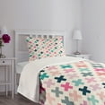 thumbnail image 5 of Ambesonne Teal and White Quilted Bedspread Set 2 Pcs, Colorful Hipster, Twin Size, Multicolor, 5 of 6