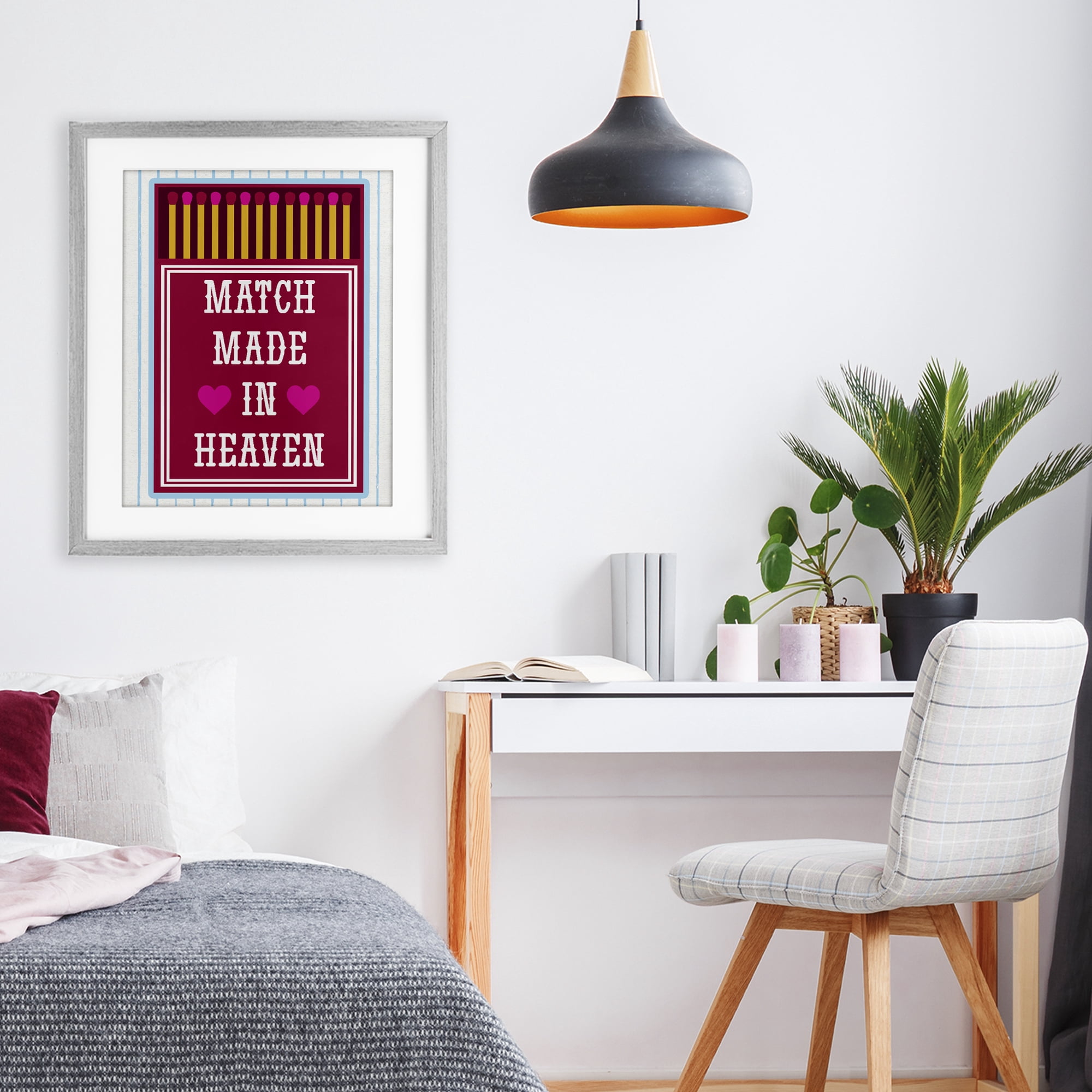 Stupell Industries Vintage Match Made In Heaven Gray Framed Print Under Glass, design by Lil' Rue
