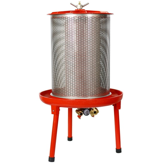 Olurrisa Hydraulic Fruit Wine Apple Press 5.3Gallon/20L -Stainless Steel for Wine Cider Making