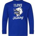 thumbnail image 3 of Inktastic I Love Fishing with Fish Illustration with White Text Long Sleeve Youth T-Shirt, 3 of 5