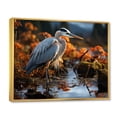 thumbnail image 2 of Designart "Heron Reflections Of beauty" Animals Floater Framed Wall Art Living Room, 2 of 7