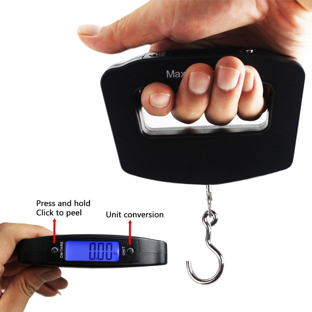 75kg/10g Hanging Scale LCD Digital Scale Electronic Balance Hand Scales for  Fishing Luggage Travel Steelyard Weight Libra