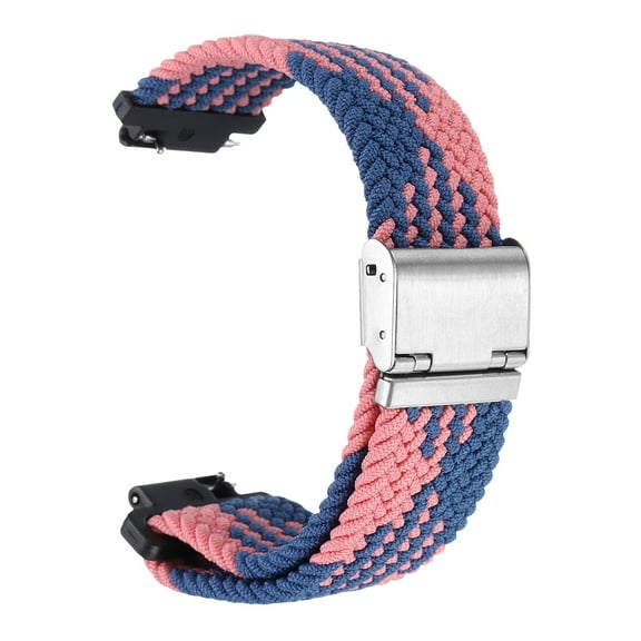 Uxcell 16mm Nylon Braided Watch Bands with Stainless Steel Buckle, Blue Pink
