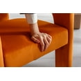 thumbnail image 6 of Guyou Modern Velvet Upholstered Dining Chair, Cute Barrel Side Armchair Kitchen Chair with Armrests and Back for Living Room Dining Room Bedroom, Orange, 6 of 8