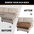 thumbnail image 6 of Eurhowing 4-Piece Velvet Sectional Sofa Covers for L-Shaped Chaise Lounge Couches, Stretch Soft Non-Slip Separate Slipcovers, 3 Seater & 1 Chaise Protectors, Coffee, 6 of 8