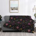 thumbnail image 2 of Fotbe Heart and Stars Manta de Franela con Estampado, Manta Ultrasuave para Cama, Sofá, Auto, Hipoalergénica y Antibolitas-80"x60", 2 of 6