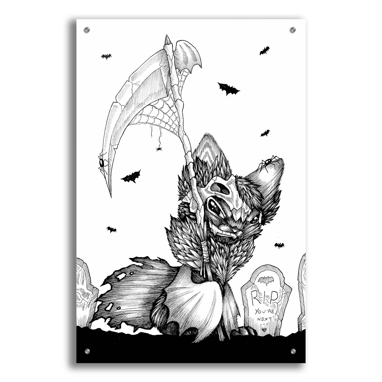 Epic Art 'R.I.P' by Avery Multer, Acrylic Glass Wall Art, 24"x36