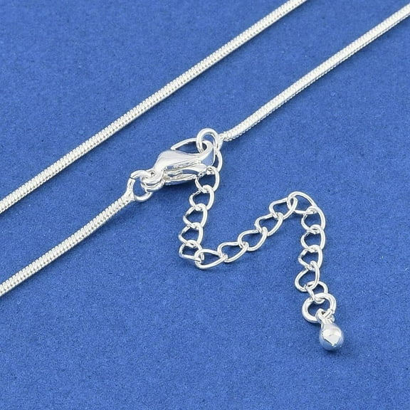 925 Sterling Silver Plated Snake Round Chain Necklace Extender Adjustable N2