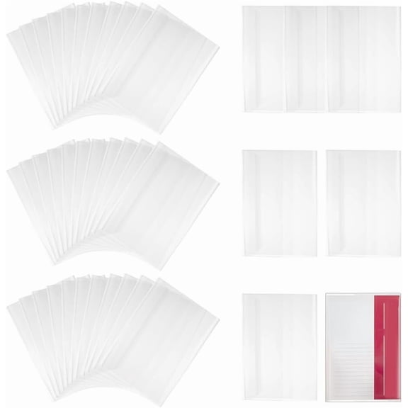 40 fundas transparentes para libros tamaño A5. Fundas de plástico transparente impermeables que protegen contra el polvo y el desgaste. Fundas para cuadernos de ejercicios de tapa blanda.