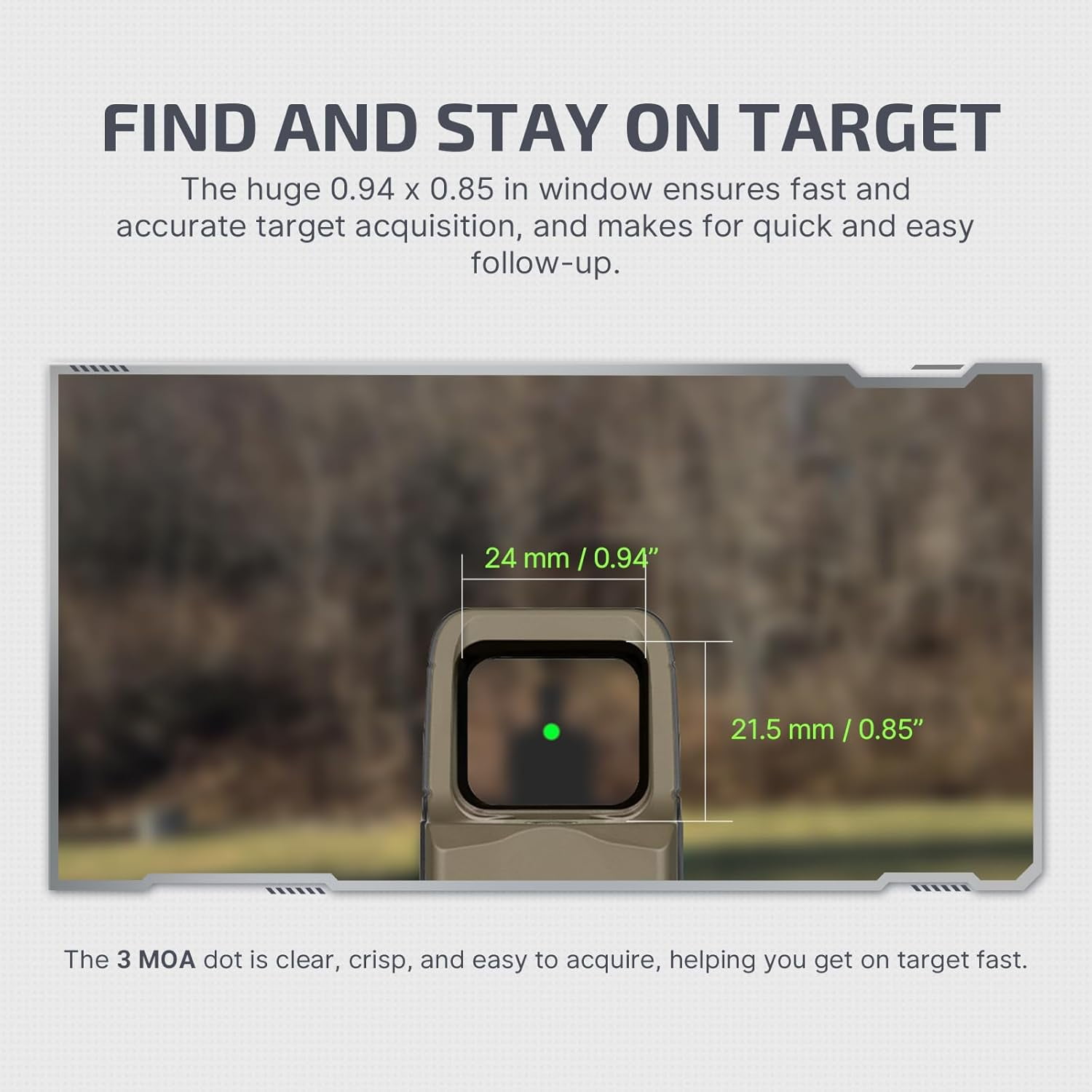 OLIGHT Osight 3 MOA Rechargeable Dot Open Reflex Sight with Charging Cover