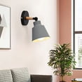 thumbnail image 4 of Tunhigl Modern Black Wall Sconce Lamp, Iron and Wood Bedside Light Fixture for Bedroom, Hallway, or Study Room - E27 Bulb Not Included, Sleek and Compact Design Gray, 4 of 8