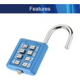thumbnail image 3 of HUGFEGWE 8 Digit Combination Padlock Push Button Lock for Suitcase Luggage Drawer Door Toolbox,Fixed Gym Cabinet Door Toolbox Padlock Gym Sports School and Employee Lock,Blue 2PCS CJB91-26074, 3 of 8