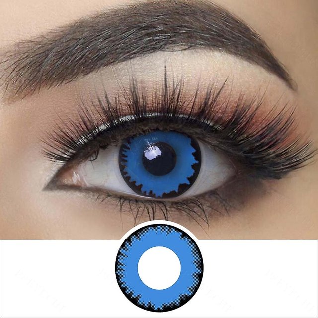 Belita Amy lentes de contacto coloridos para Halloween, ojos vampiro, cosplay, anime, azul, rojo, belleza, loco, para estudiantes Afortunado Sencillez
