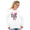 thumbnail image 3 of Peace Love Cure Breast Cancer Aware Women Crewneck Sweatshirt Brisco Brands L, 3 of 6
