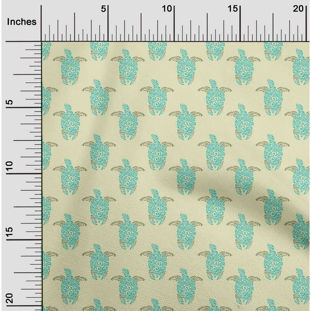 oneOone Tissu Flex en Coton Bloc Tortue Tissu de Décoration Imprimé BTY 40 Pouces de Large