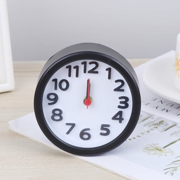FOMIYES Charging Hangable Alarm Clock Black Round Desktop Time Display