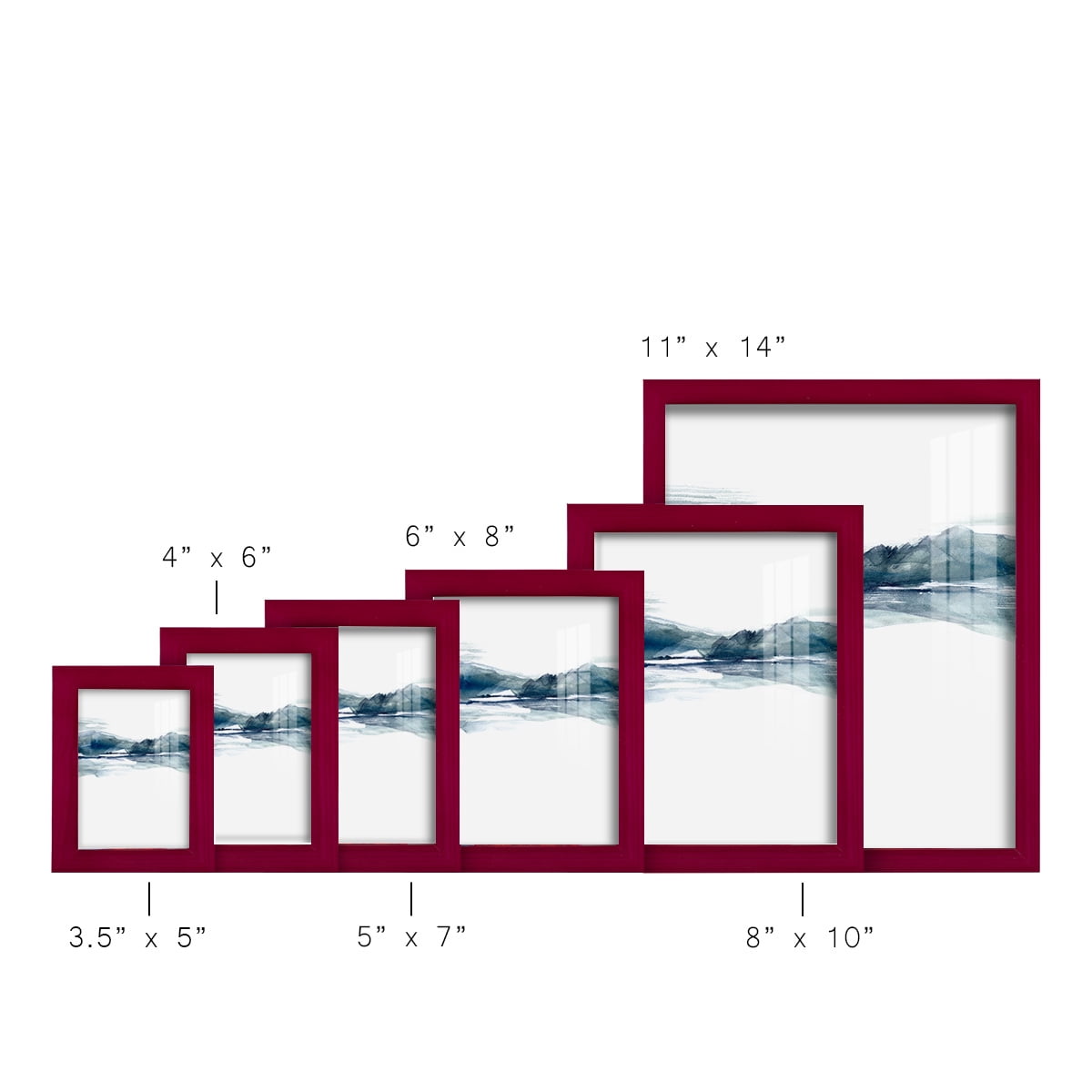 Stark Horizon II - Framed Print w/glass - Cherry Red