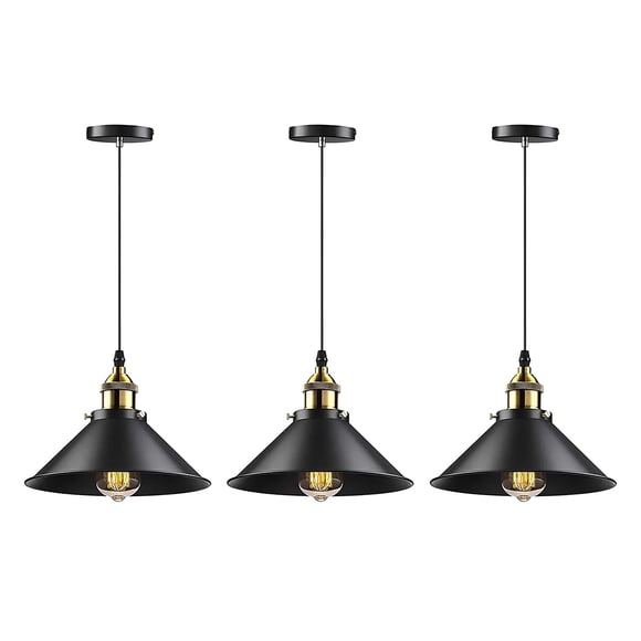 Raganet, 3 Lamparas de Techo Decorativas, Candelabro Colgante Vintage de Una Cabeza 22 Cent&iacute;metros de Di&aacute;metro, Lujoso y F&aacute;cil de Instalar, Focos no Incluidos (Socket