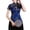 Navy, variant on Women's T-Shirts Chinese Cheongsam Shirt Short Sleeve Mandarin Collar Print Ethnic Blouse Traditional