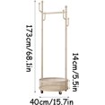 thumbnail image 2 of Iron Coat Rack With Storage Basket Standing Coat Racks With Pulley Space Saving Coat Stand Wardrobe Hanging Rail Hanger, 2 of 6