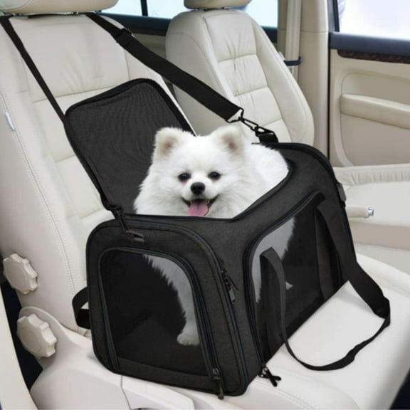MOVELO Airline Approved Pet Carrier – Soft-Sided Cat & Small Dog Travel Bag with Top & Side Entry, Washable Fleece Pad, Mesh Ventilation, Safety Leash Clip, Fits Pets up to 25 lbs