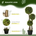 thumbnail image 4 of HOMCOM 35 Inch Artificial Boxwood Triple Ball Topiary Tree, Green, 4 of 10
