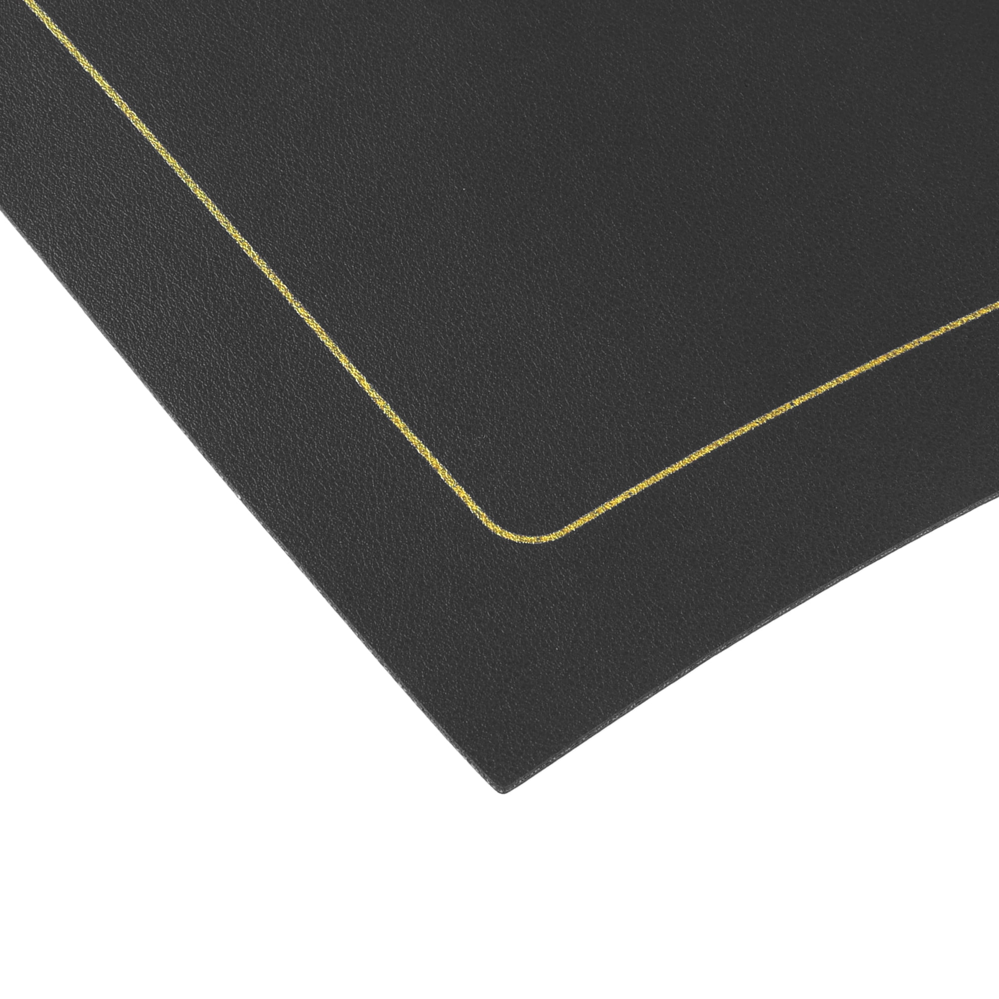 Unique Bargains Set of 6 Wedge Faux Leather Heat Resistant Wipe Clean Round Table Mats Black