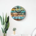 thumbnail image 4 of 16 Inch Wall Clock Battery Operated Silent Clock Decorative for Office, Kitchen, Outdoor, Living Room，Light Color Wooden Texture Fantastic, 4 of 4