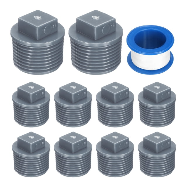 Tapón de ajuste de rosca macho PT de 3/4 de pulgada en paquete de 10, tapones de limpieza, adaptador de acoplamiento con cinta