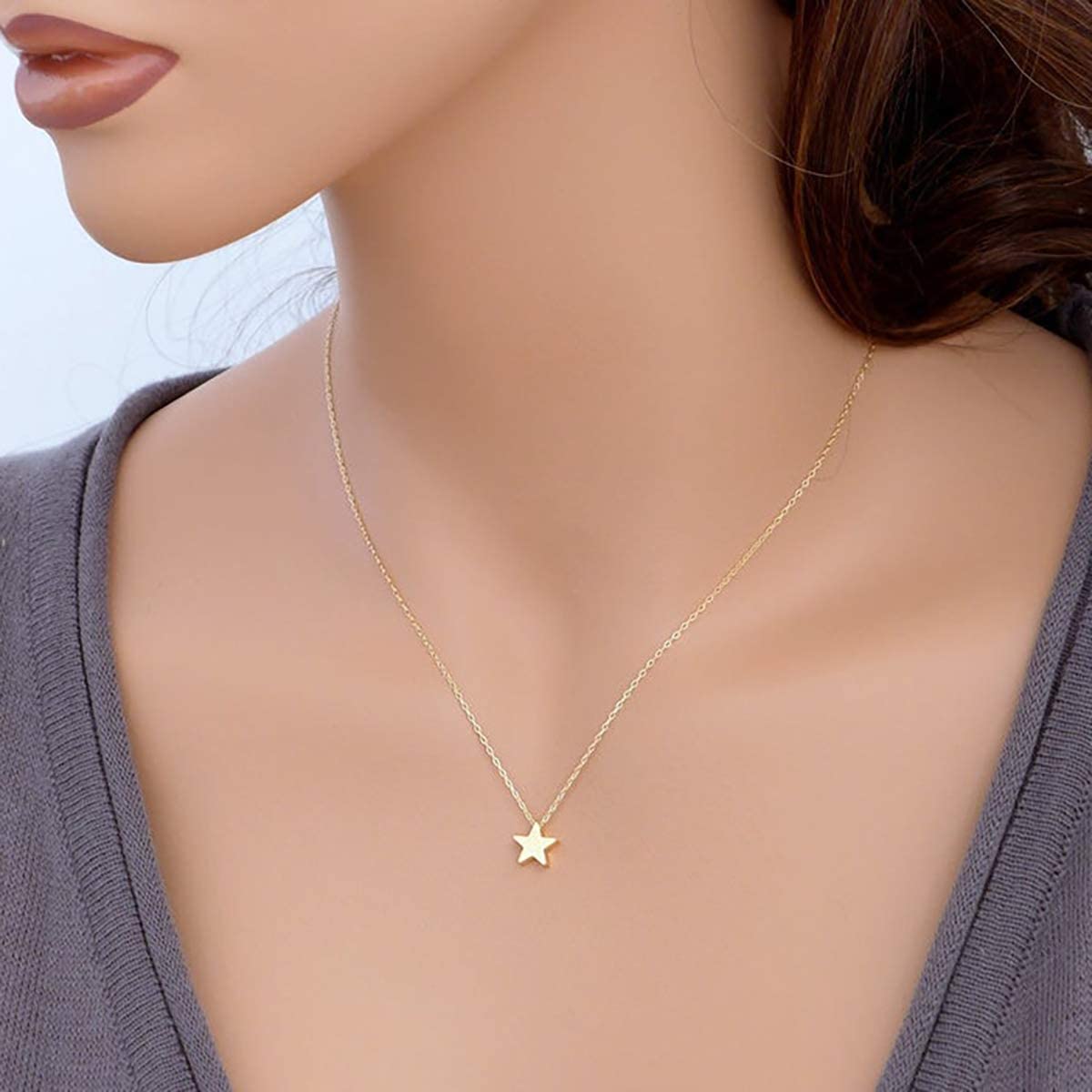 Dainty Bar Necklace for Women,Gold 