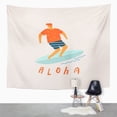 thumbnail image 2 of ZEALGNED Aloha Surfer on Surfboard Catching Waves in Ocean Beach Wall Art Hanging Tapestry Home Decor for Living Room Bedroom Dorm 60x80 inch, 2 of 2