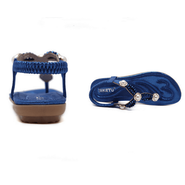 Summer women sandals flat sandals color blue size 35 Walmart