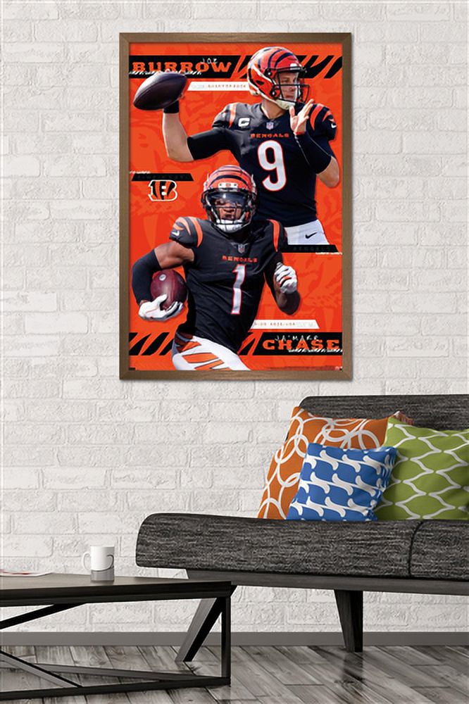 NFL Cincinnati Bengals - Dynamic Duo 21 Wall Poster, 22.375" x 34", Framed