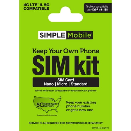 Simple Mobile Keep Your Own Phone SIM Kit - GSM Compatible