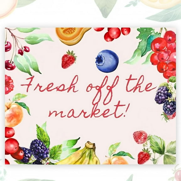 7x5FT Fresh Off The Market Beautiful Backdrop Banner Farmers Market Bridal Shower Decorations Summer Fruit She's Off The Market Bachelorette Wedding Party Decor Photo Booth Props