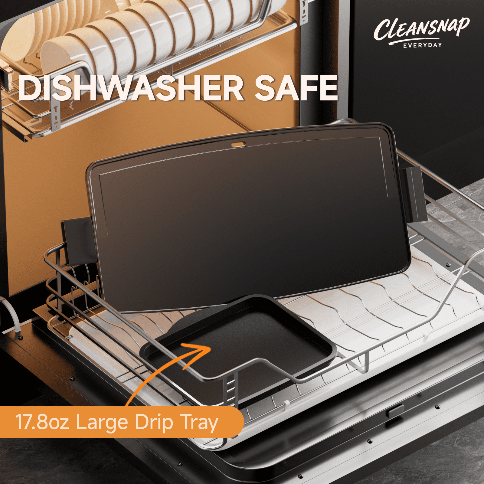 SENSCHEF Cleansnap Everyday 20 inch Electric Griddle, 1700W Rapid Heating, Foldable Anti-Mess Shield, PPG Ceramic Nonstick, Dishwasher Safe, Sage Blue