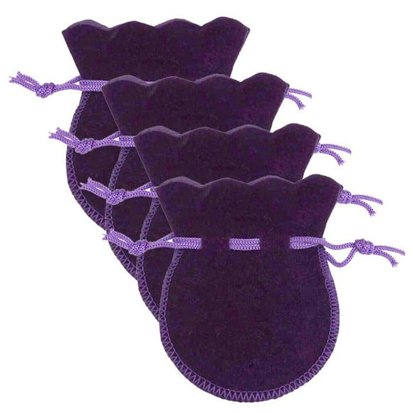 Bolsas de terciopelo para collares VelvtyPurple 20Pzas Morado 7x9cm Terciopelo Bolsa en Forma de Calabaza.