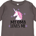thumbnail image 4 of Inktastic My Oma Loves Me Girl Unicorn Girls Long Sleeve Toddler T-Shirt, 4 of 5