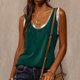 thumbnail image 1 of ICHUANYI Clearance Women Fashion Sexy Sleeveless Vest U-neck Printed Tops Tee Vest Blouse Tops(Green, M) ICHUANYI WER2023081016322, 1 of 7